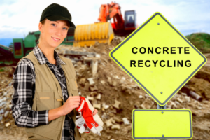 Corvallis worker in concrete recycling site